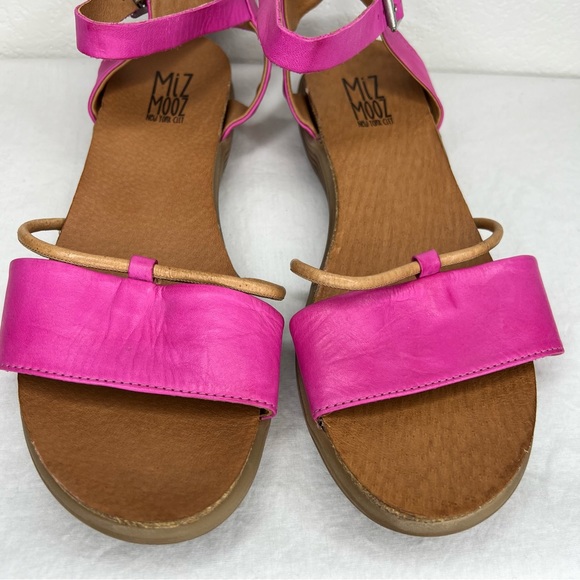 Miz Mooz Leather Ankle Strap Sandals Marcie Fuchsia 41 - Picture 3 of 6